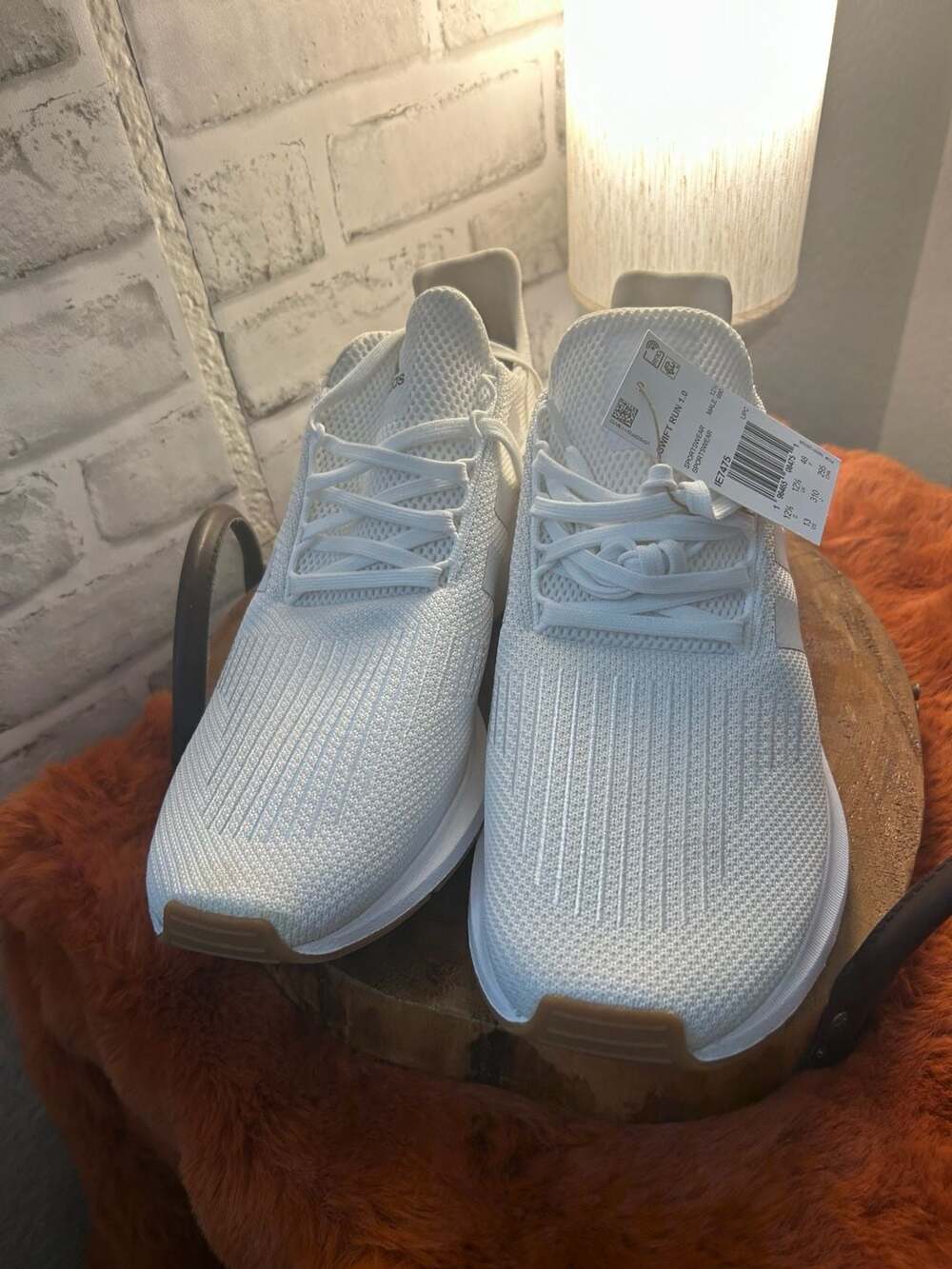 Adidas Men's Swift Run 1.0 Lifestyle Sneakers in Cloud White/Gum (IE7475) - Picture 4 of 12